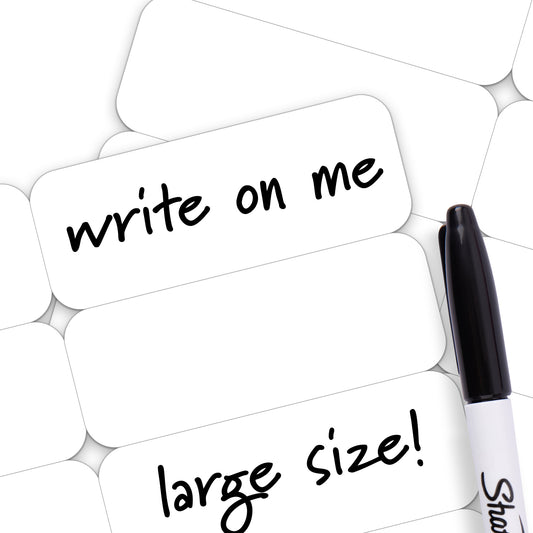 Large Writable Iron-On Name Labels for Clothing with Permanent Laundry Marker - Label Land