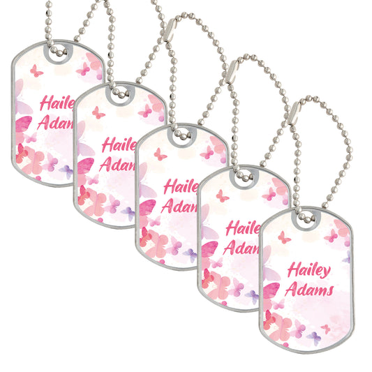 pink bag tags