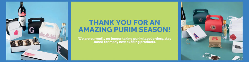 Purim season labels banner