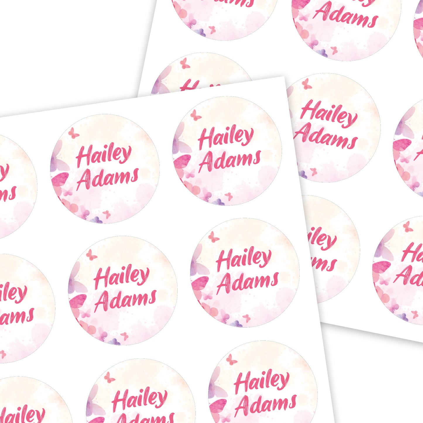 Medium Round Name Labels | Butterfly - Label Land