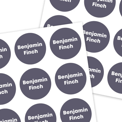 Mini Round Name Labels | Solid - Label Land