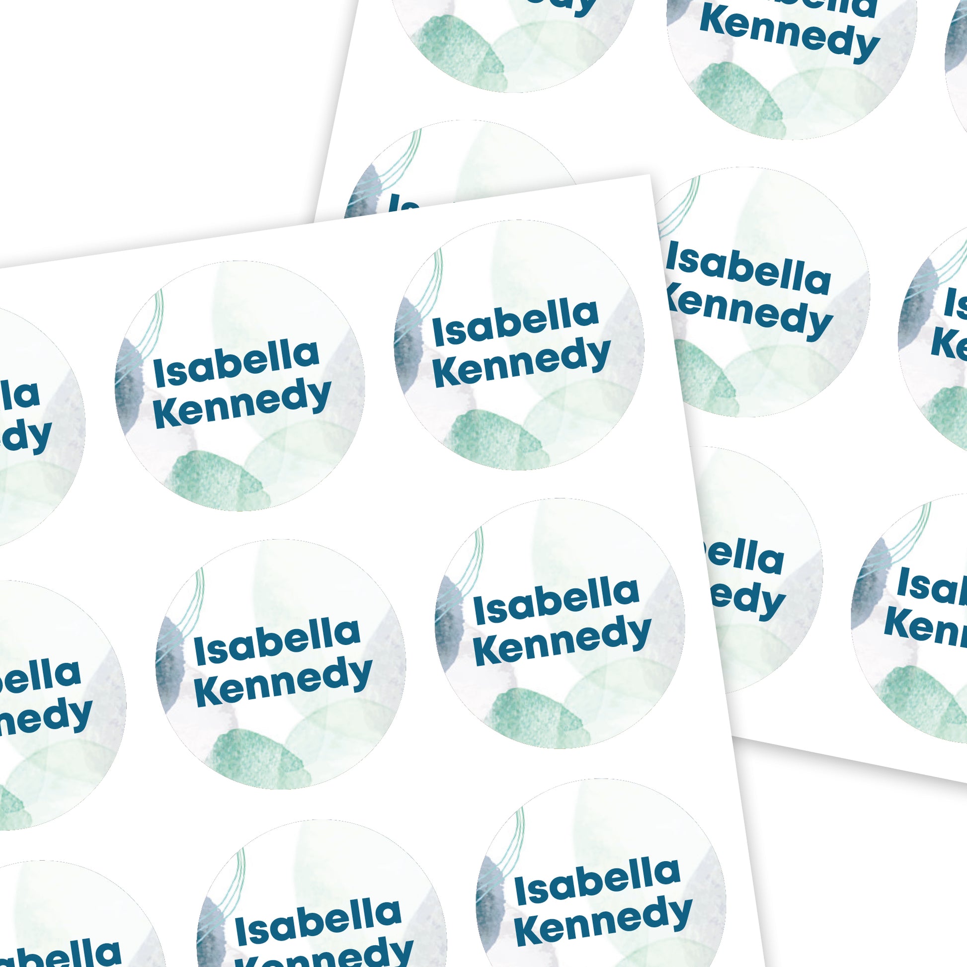 Medium Round Name Labels | Watercolor - Label Land