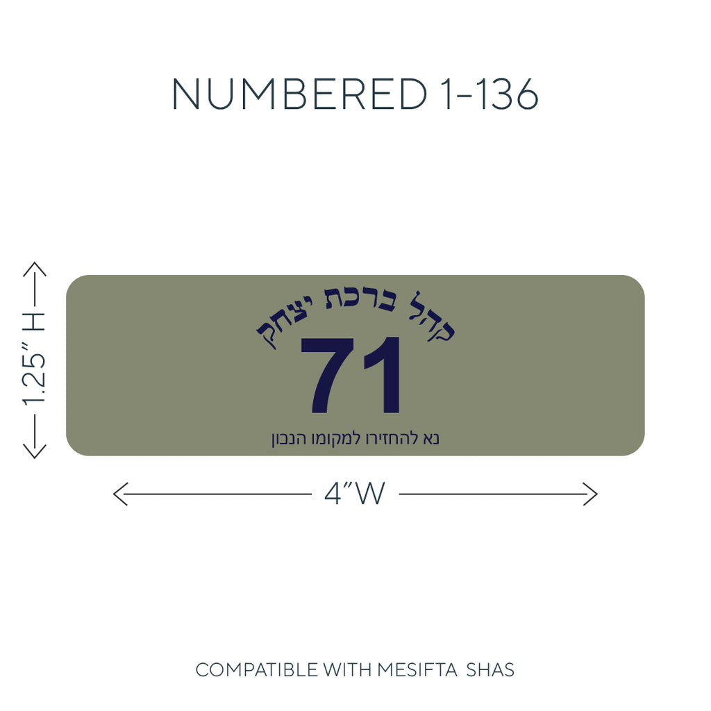 Coded by Seder Gemara Set - Numbered - Label Land