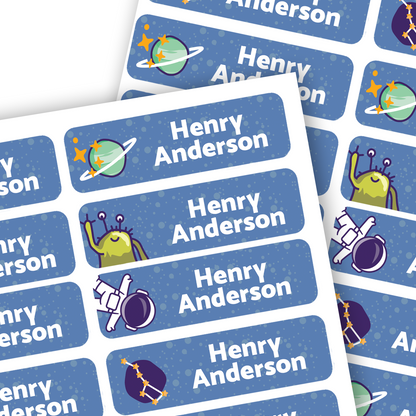 Medium Rectangle Name Labels | Galaxy - Label Land