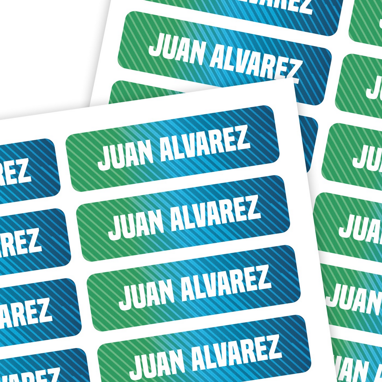 Medium Rectangle Name Labels | Gradient - Label Land