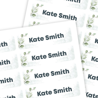 Medium Rectangle Name Labels | Leaf - Label Land