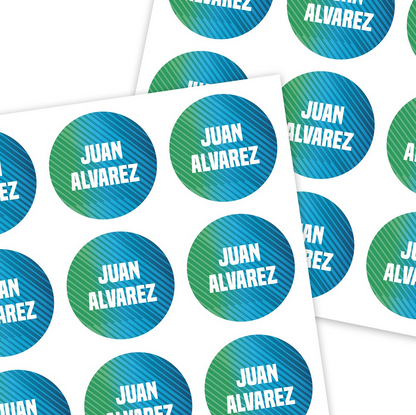 Mini Round Name Labels | Gradient - Label Land