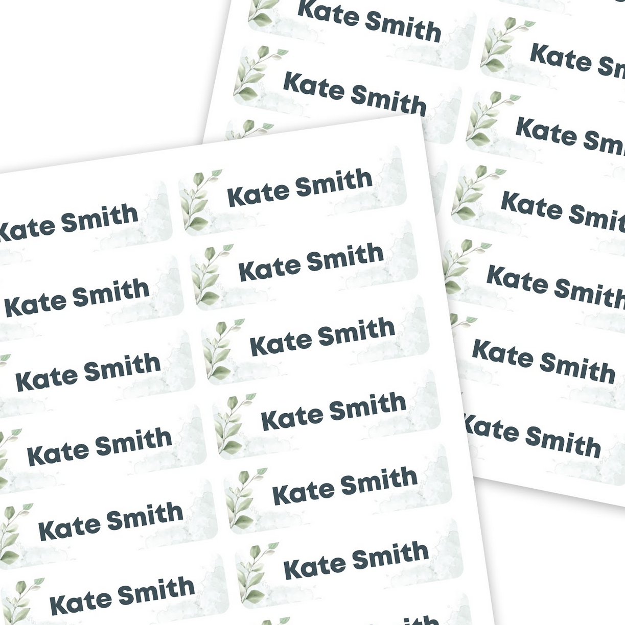 Mini Rectangle Name Labels | Leaf - Label Land