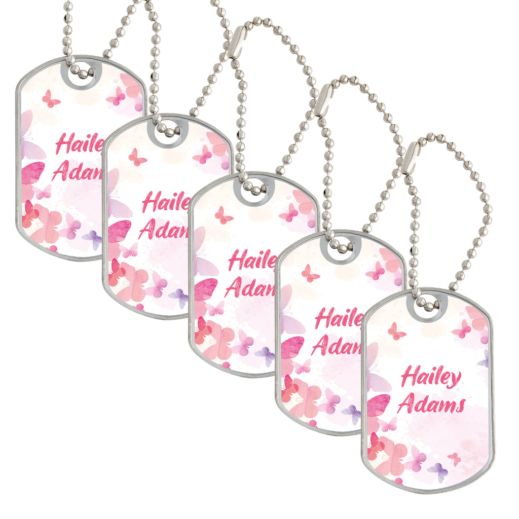 pink bag tags