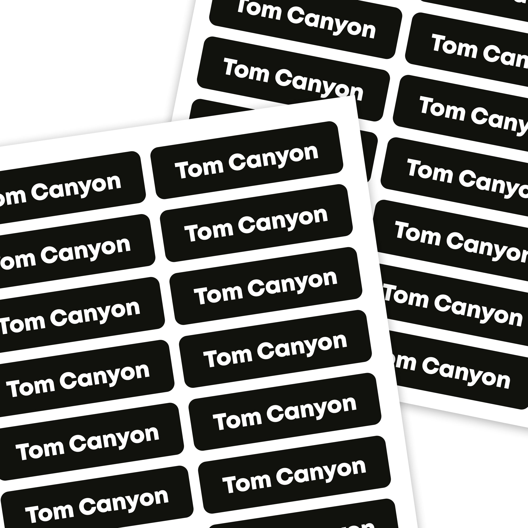 Mini Rectangle Name Labels | Solid | Label Land