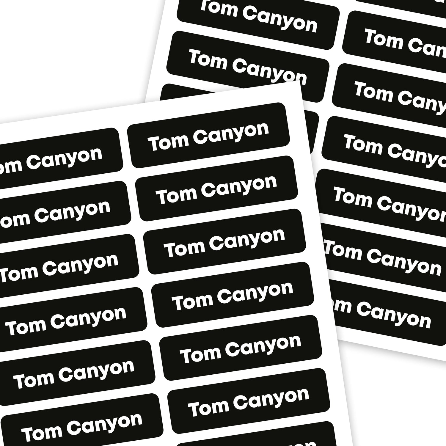 Mini Rectangle Name Labels | Solid - Label Land