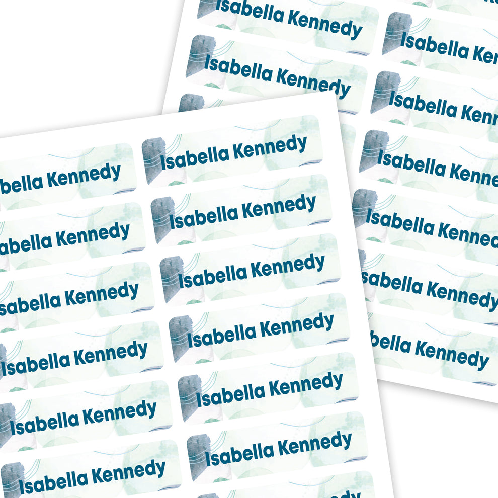 Mini Rectangle Name Labels | Watercolor