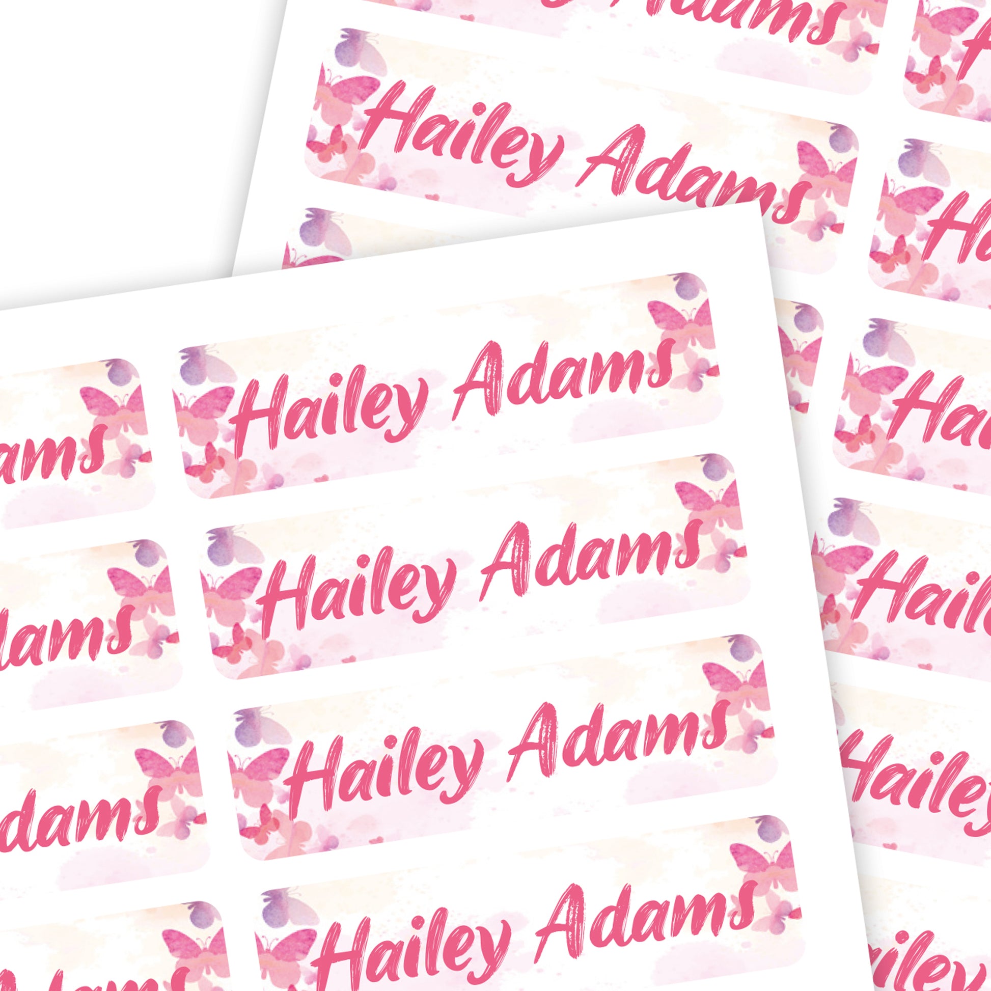 Medium Rectangle Name Labels | Butterfly - Label Land