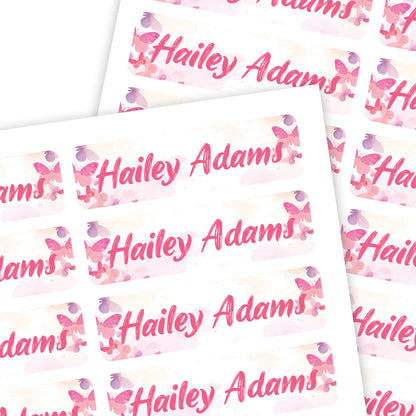 Medium Rectangle Name Labels | Butterfly - Label Land