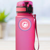 Princess design medium round stick on name label applied to a reusable water bottle